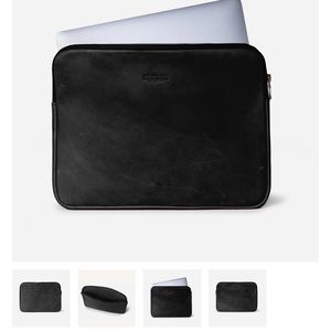 Brand new Parker Clay black leather Sira laptop sleeve for 15”